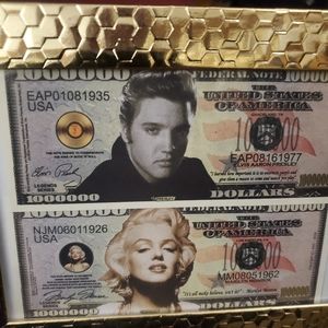 Elvis and  Marilyn Monroe framed